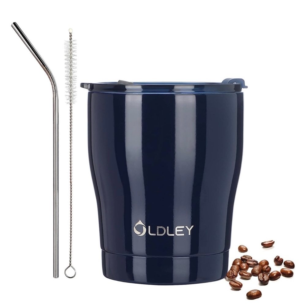 New - Dark Blue 11.5oz Insulated Stainless Steel Coffee
Mug with Ceramic Mug